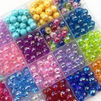 NEW 50-200pcs 8mm Mixed Colour AB Round Acrylic Loose Spacer Beads for Jewelry Makeing Diy Handmade Clothing Accessories