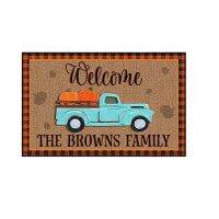 Christmas Halloween Personalized Truck Doormat Blanket Front Door Decorations Halloween Decor Anti-Slip Bottom Door Mat