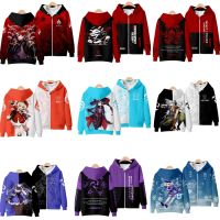 Genshin Impact คอสเพลย์ 3D Zip Hoodie เสื้อผ้า Amber Lisa Kaeya Klee Diluc Venti Paimon Zhongli Keqing Unisex Hoodie Sweatshirt