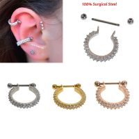 【LZ】㍿✷  Brincos cirúrgicos de aço inox 8-10mm 100  argola cz joia tragus helix cartilagem rook nariz jóias para o corpo 1 peça