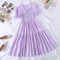 [COD]Ladies temperament waist waist French ruffle dress