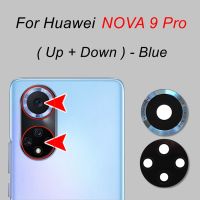 กระจกกล้องถ่ายรูปด้านหลังด้านหลังสำหรับ Huawei Nova 9 SE 9 Pro ชิ้นส่วนที่เปลี่ยนฝาครอบกระจกเลนส์กล้องถ่ายรูปสติกเกอร์ติดกาวอะไหล่ทดแทน