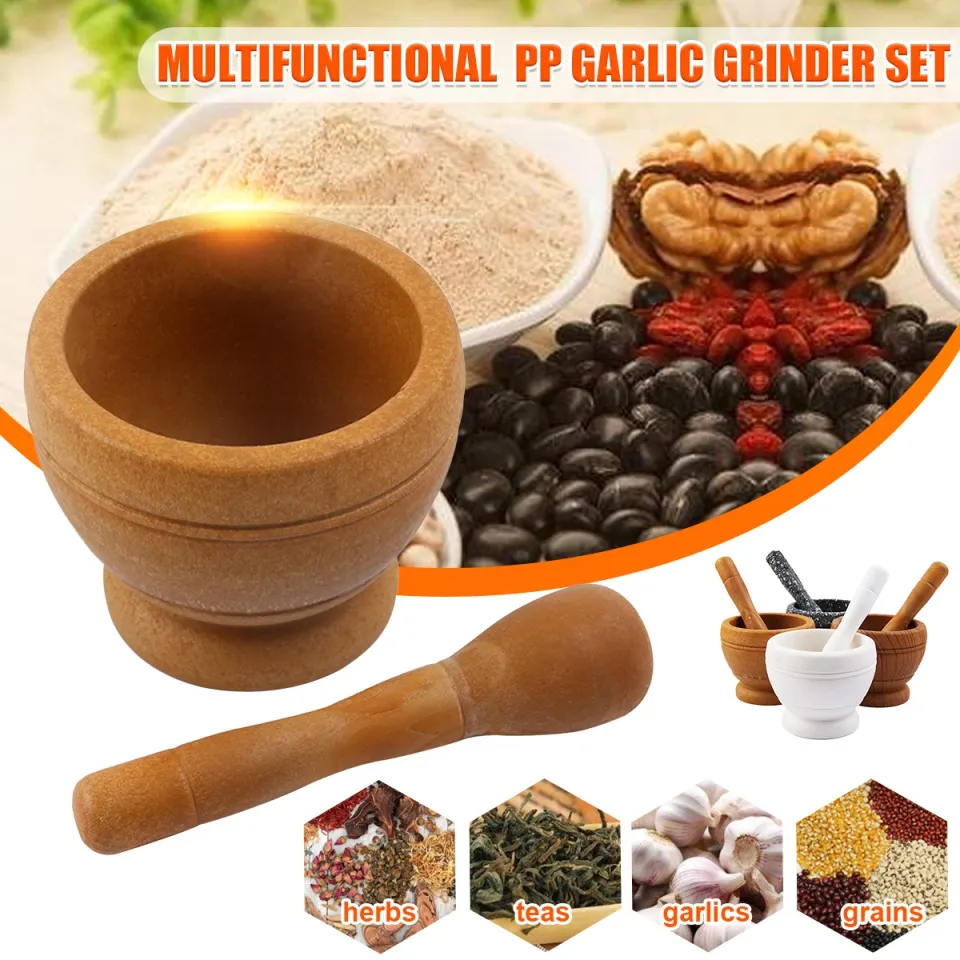 Resin Mortar Pestle Set Garlic Herb Spice Mixing Grinding Crusher