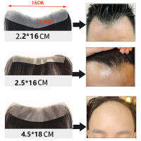 JINKAILI หน้าผากสังเคราะห์ Hairline Toupees V-Shaped ด้านหน้า Fassels หน้าผากที่มองไม่เห็นวิกผมเทปผู้ชายที่มองไม่เห็นวิกผมสติกเกอร์