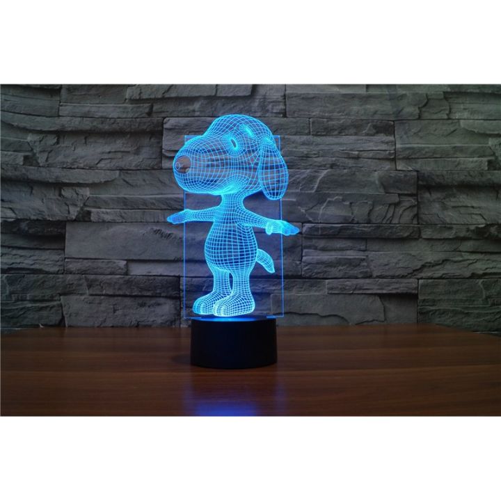 โคมไฟตั้งโต๊ะ-led-3-d-night-light-snoopy-gift-7-สี-ของขวัญ