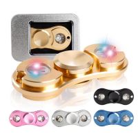 Led Hand Spinner Glow In The Dark โลหะ Fidget Finger Gyro ออทิสติก EDC ADHD Rotation Anti Stress ล้อของเล่น Party Favors