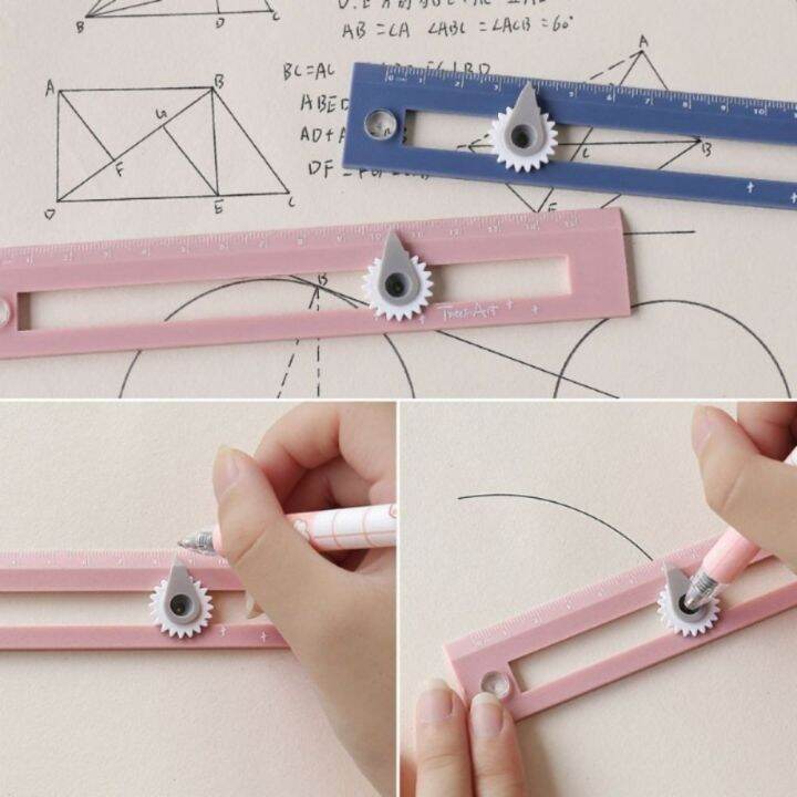 2pcs-gift-2-in-1-student-learning-measuring-tool-compass-ruler-drawing-ruler-drawing-circle-tool