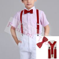 2 PCS Red Color Children Kids Bowtie Butterfly Braces Sets Boys Suspenders  Wedding Party Kids Bow tie Wtr0003a02 Boys Clothing