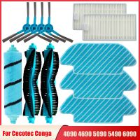 Main/Side Brush Hepa Filter Mop Cloth For Cecotec Conga 4090 4490 4690 5090 5490 Vacuum Cleaner Soft Roller Brush Replacement