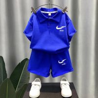 Boys Summer Suit 2023 New Summer Clothes Children Fashionable Short Sleeve Fashion Brand Clothes Little Boy Thin Two-Piece Suit