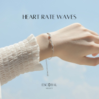 ESCOBAL✨รักจริงสีไม่ซีดจาง HEART RATE WAVES กําไลเพชร สร้อยข้อมือเงินแท้ สร้อยข้อมือแฟชั่น กําไลเงิน  สร้อยข้อมือเพขร