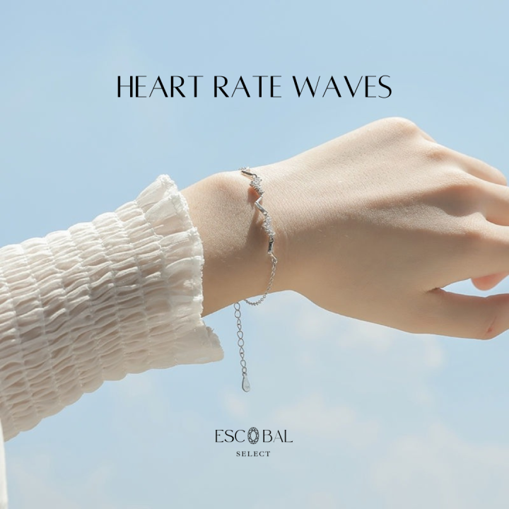 escobal-รักจริงสีไม่ซีดจาง-heart-rate-waves-กําไลเพชร-สร้อยข้อมือเงินแท้-สร้อยข้อมือแฟชั่น-กําไลเงิน-สร้อยข้อมือเพขร