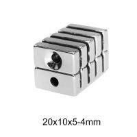 5 60PCS 20x10x5-4 Powerful Block Magnetic Countersunk Hole 4mm Permanent Magnet 20x10x5-4mm Super Neodymium Magnets 20x10x5-4