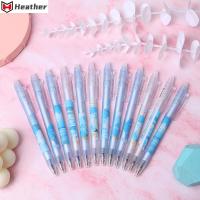 HEATHER 12Pcs พลาสติกสำหรับตกแต่ง ปากกาน่ารักๆ สีฟ้าสีฟ้า ปากกาหมึกน่ารักแปลกใหม่ สร้างสรรค์และสร้างสรรค์ ปากกาสำหรับเขียน ออฟฟิศสำหรับทำงาน