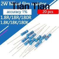 ▪▫☍ 20pcs 2W 1 1R8 18R 180R 1K8 18K 180K 1.8 18 180 Ohm R K 0.1R-10M Metal Film Resistor