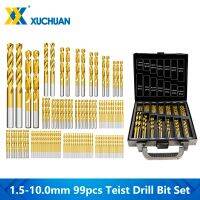 Twist Drill Bit Set การเคลือบไทเทเนียม 1.5-10.0 มม. สําหรับงานไม้พลาสติกเครื่องมืออลูมิเนียมดอกสว่านเหล็กความเร็วสูง