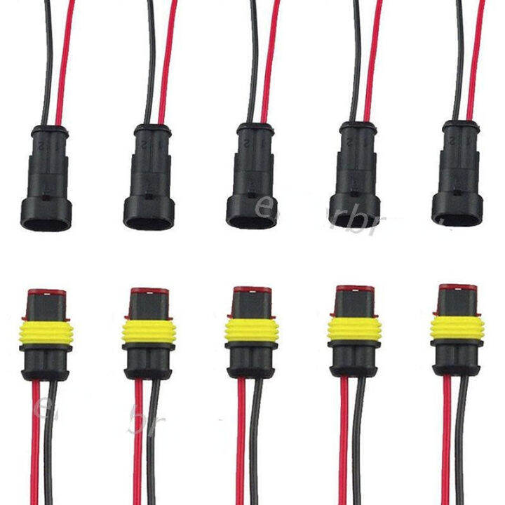 5 X 2 Pin Way Car Auto Waterproof Electrical Connector Plug Socket Wire