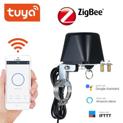 Tuya ZigBee เครื่องควบคุมแก๊สไร้สายอัจฉริยะบ้านอัตโนมัติอัจฉริยะวาล์วน้ำก๊าซวาล์วควบคุมสำหรับทำงานร่วมกับ Alexa,Google Assistant