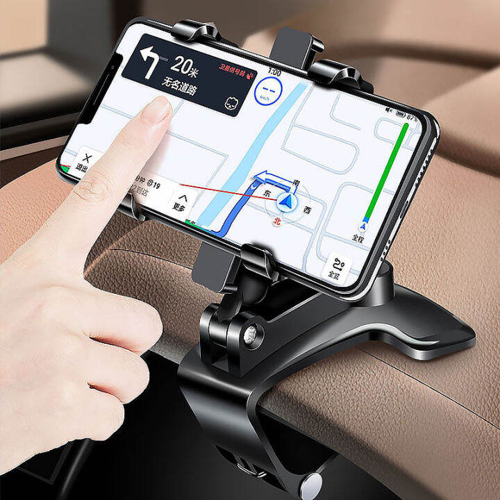 Car Dashboard Phone Holder Foldable Rearview Mirror Sun Visor Handphone ...