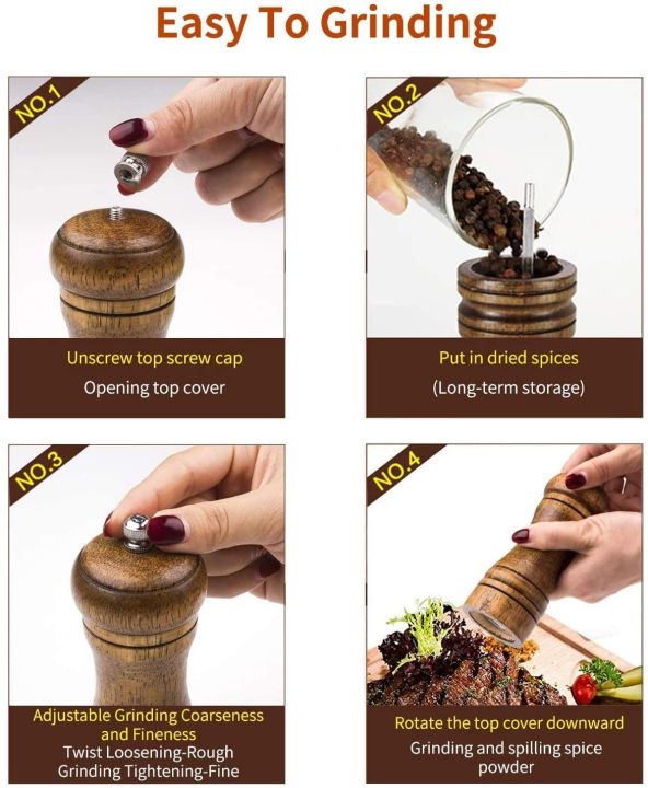 ที่บดสมุนไพร-pepper-mill-ไม้-เครื่องบดพริก-บดเครื่องเทศ-แบบไม้-ที่บดพริกไทย-ที่บดพริกไทยแบบละเอียดไม้แท้-pepper-mill-grinder-เครื่องบดพริกไทย