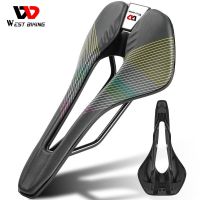 WEST BIKING Road Bike Saddle Nylon Fiber Leather Bicycle Seat High Performance Open Racing Seat Cushion Cycling MTB Essories