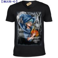 Pumpkin Queen Men T Shirt Witch Gothic Woods Halloween V Neck