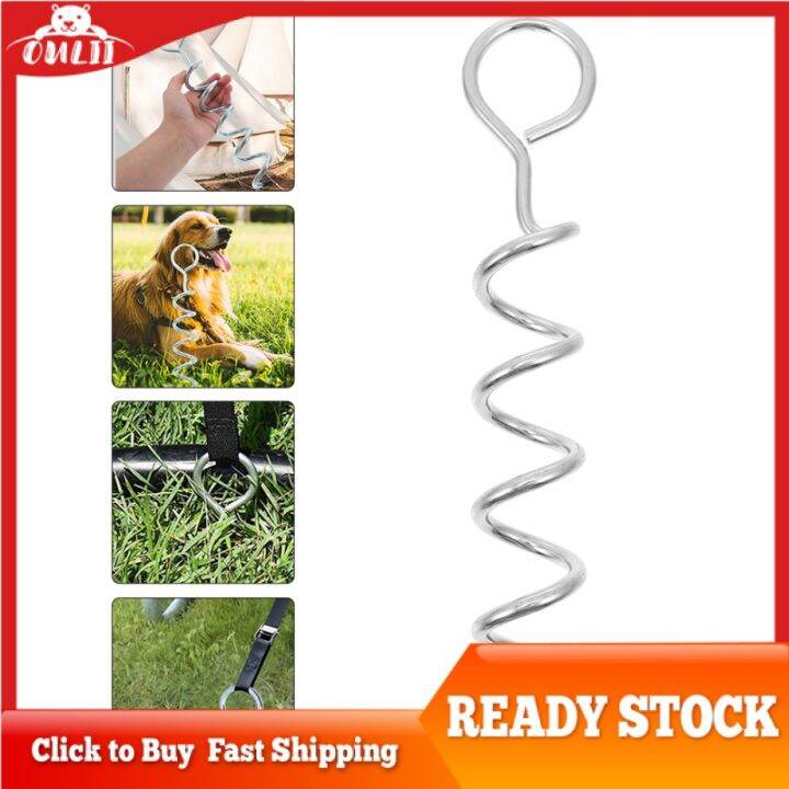 OULII Dog Tie Out Stake Dog Stake Dog Ground Anchor Spiral Dog Stake