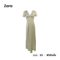 Zara เดรสคอวียาวลายจุด D030-14