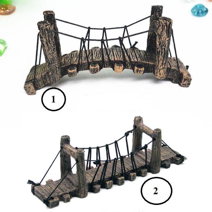 Mô hình cầu treo dây văng kiểu gỗ thô trang trí tiểu cảnh bể cá cảnh bể  thủy sinh DIYsố 1  Lazadavn
