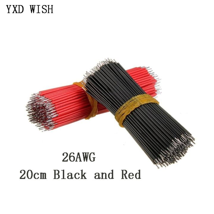 100pcs-1007-26awg-breadboard-jumper-cable-wires-tinned-26awg-20cm-black-and-red-wire-200mm-fly-jumper-wire-cable-conductor-wires
