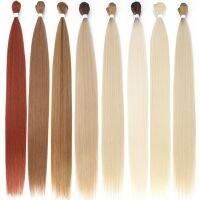 Straight Hair Extensions Heat Resistant Synthetic Hair Bundles Colorful High Temperature Cosplay Brown Blonde Hair Free Shipping Wig  Hair Extensions