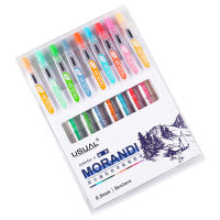 9Pcs Retractable Gel Pen Morandi Color 0.5mm Replaceable Refills Children Painting Graffiti Hand Account School Supplies Stationery
