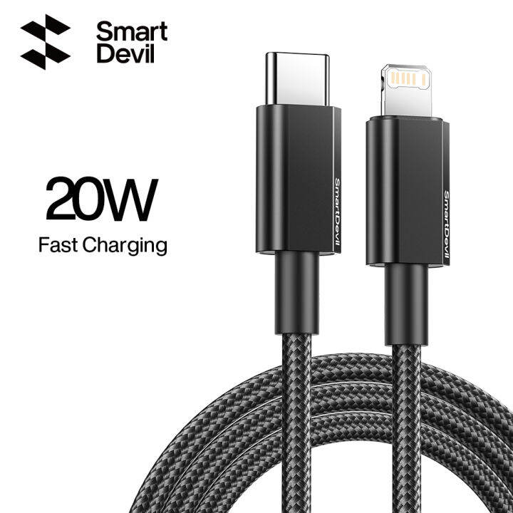 smartdevil-usb-สายเคเบิลหลอดไฟ-pd-20w-สายชาร์จสำหรับเร็ว-iphone-14-pro-max-13-pro-max-12-pro-max-สำหรับ-ipad-สายข้อมูล