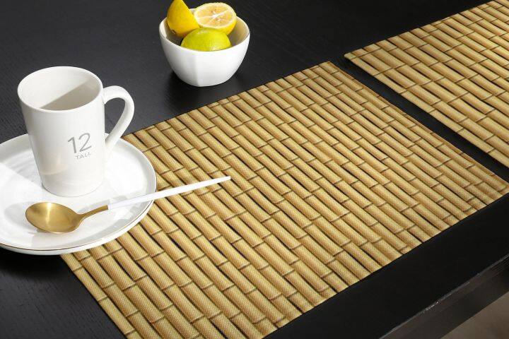 4-6-pcs-placemat-brown-bamboo-pattern-table-mat-for-dining-table-kitchen-accessories-coffee-tea-coaster