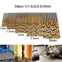 50Pcs Drill Bit Set Titanium Coated HSS High Speed Steel Metal Hole Grooving Drill Saw Carpenter Woodworking Tools brocas