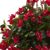 สีแดง28 "H Bougainvillea แขวนตะกร้า UV พืชเทียมทน (ในร่มกลางแจ้ง)