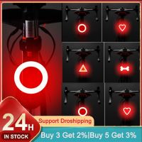 ▦❏◈ Multi Lighting Modes Bicycle Taillight USB Charge Led Bike Heart Shape Light Flash Tail Rear Lights for road Mtb Bike Seatpost