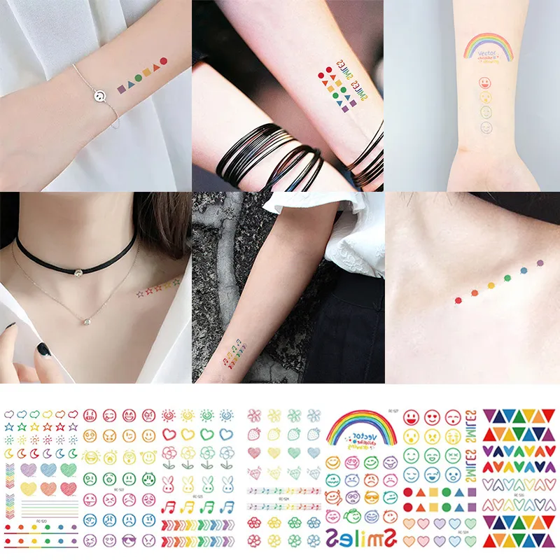 Amazon.com : Oottati 8 Pieces Small Cute Wrist Women Peacock Green Blue  Pink Red Feather Rainbow Arrow Temporary Tattoo : Beauty & Personal Care