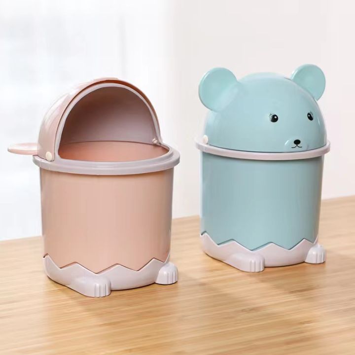 Mini Trash Can With Lid - Cute Animal Desktops Trash Can, Garbage