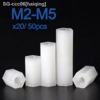 20/ 50pcs White Nylon Hex Standoff Spacer Female to Female M2 M2.5 M3 M4xL length 5 50mm