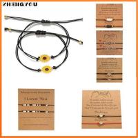 COD SDGREYRTYT 【ZHENGYOU】2Pcs Sunflower bracelet set women charm friendship couple bangle lucky wish jewelry gift Factory wholesale