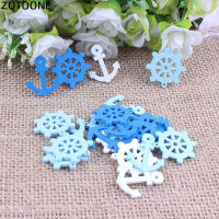 ZOTOONE 1-300PCS  Mix Sea Steering Wheels Anchors Scrapbook Accessories Craft Wood Buttons 2 Holes Button DIY Sewing Button B Haberdashery