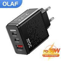 ที่ชาร์จความเร็วสูง USB OLAF 30W QC 3.0 Dual PD พอร์ตอะแดปเตอร์แบบพกพาสำหรับ Ipad 14 13 12เหมาะสำหรับ Xiaomi ที่เหมาะกับแท่นชาร์จผนังเร็วของ Huawei