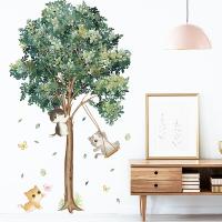 Big Tree Birch Wall Stickers Green Leaves Wall Decals Living Room Bedroom Birds Home Decor Poster Mural PVC Room Decoration Wall Stickers  Decals