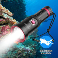 D2 LED Diving Flashlight Super Bright P70 Torch Professional IPX8 Dive Lamp 150M Underwater Lantern Waterproof 2665018650 Light