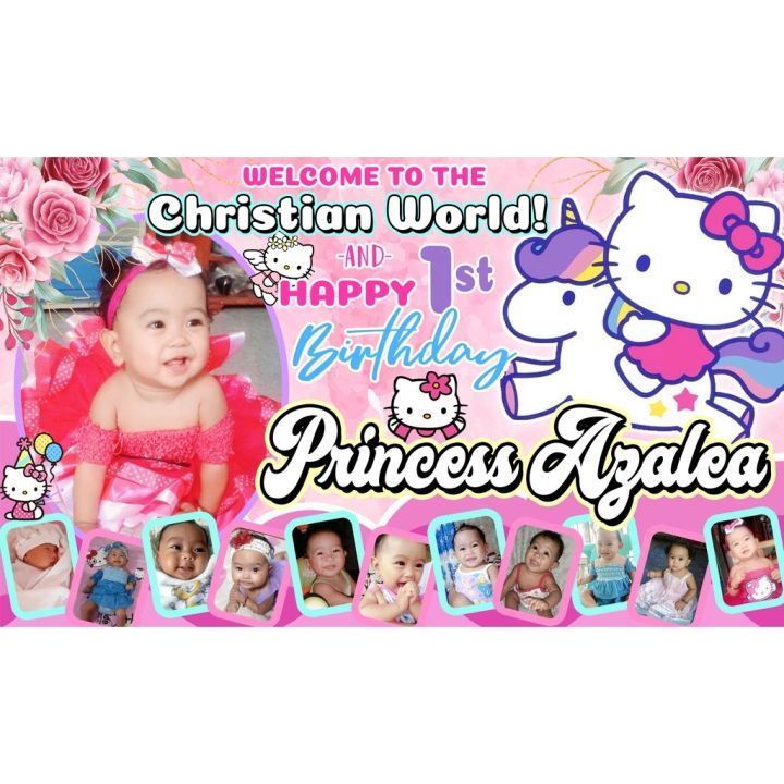 misd2 TARPAULIN 33 3x5 BAPTISM CHRISTENING HELLO KITTY 2 | Lazada PH