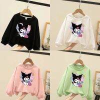 Kawaii Sanrioes Anime Kuromi เด็กตุ๊กตาเสื้อกันหนาวนุ่มตุ๊กตา Pullover สาวเสื้อยืดเด็กเสื้อผ้ากีฬาของขวัญ