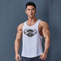 Original Iron wolf mens loose breathable quick-drying sleeveless fitness clothes summer muscle training bodybuilding vest quick-drying clothes