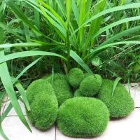 30PCS 3 Size Artificial Moss Rocks Decorative  Green Moss Balls for Floral Arrangements Gardens and Crafting Spine Supporters