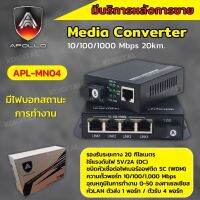 Media Converter  ยี่ห้อ apollo รุ่นAPL-MN04 10/100/1000Mbps ชนิดหัวเชื่อมต่อไฟเบอร์หัว SC-SC ตัวส่ง 1 พอร์ท / ตัวรับ 4 พ